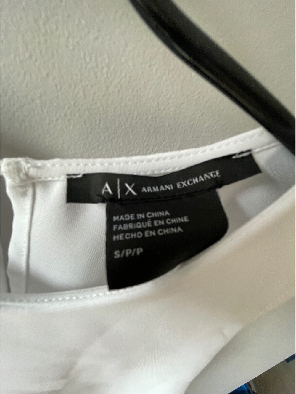 Armani Exchange White Sleeveless Tank Top with Black Strap Detail - Picture 11 of 14